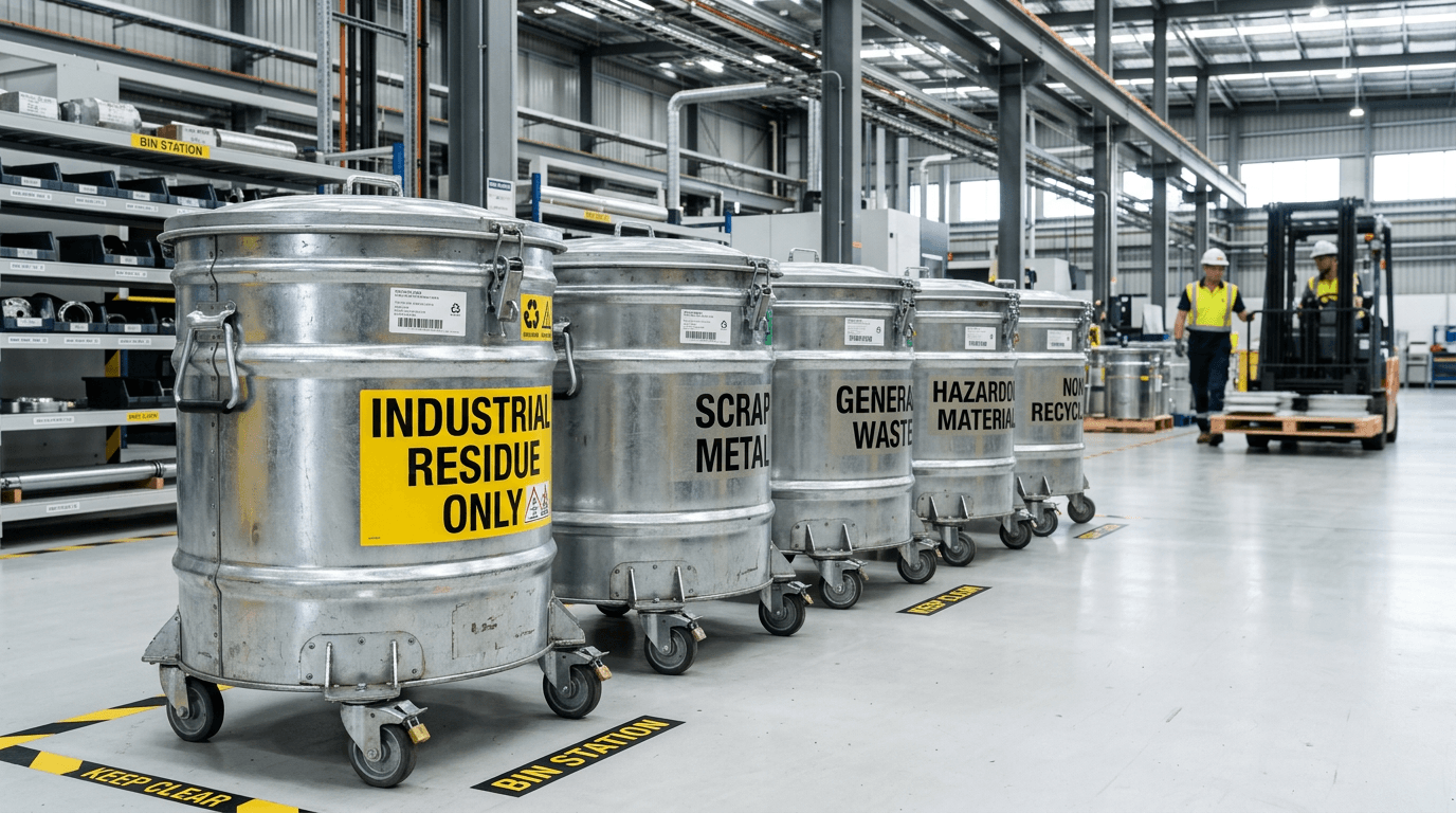 Residue collection bins