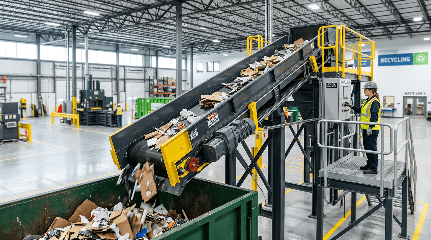 Waste loading conveyors